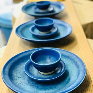 あさひのうつわ 3点セット 海の色(Asahi Blue) 【食器・小皿・酒器】