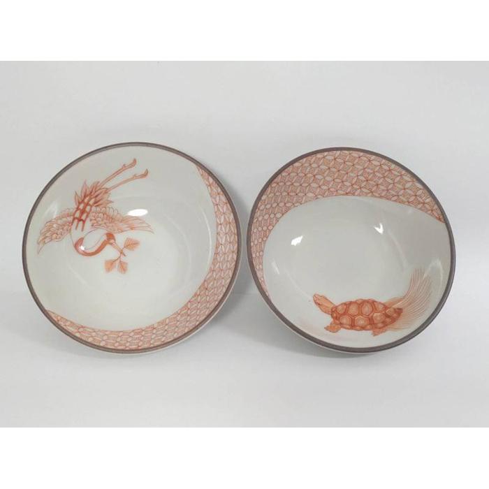 【ふるさと納税】組盃 赤絵鶴亀 九谷焼 | 縁起物 食器 盃 酒 食器 ギフト 贈答 プレゼント 名産 工芸 特産 石川 金沢 おすすめ