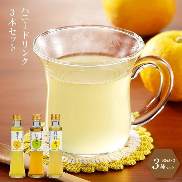 【ふるさと納税】はちみつ ドリンク 600ml 200ml 3本 | 飲み比べ セット 蜂蜜 ハニー アカシア 飲料 飲み物 炭酸割り お湯割り 柚子 ゆず 柑橘 梅 うめ 酒 お酒 梅酒 レモン 檸檬 飲み比べ 飲…