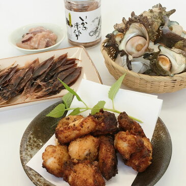 【ふるさと納税】魚介類/能登産 海産物 うまいもんセット(能登ふぐ唐揚げ、ほたるいかの丸干、いかの赤作り、ゆでさざえ)※令和3年1月中旬より順次発送