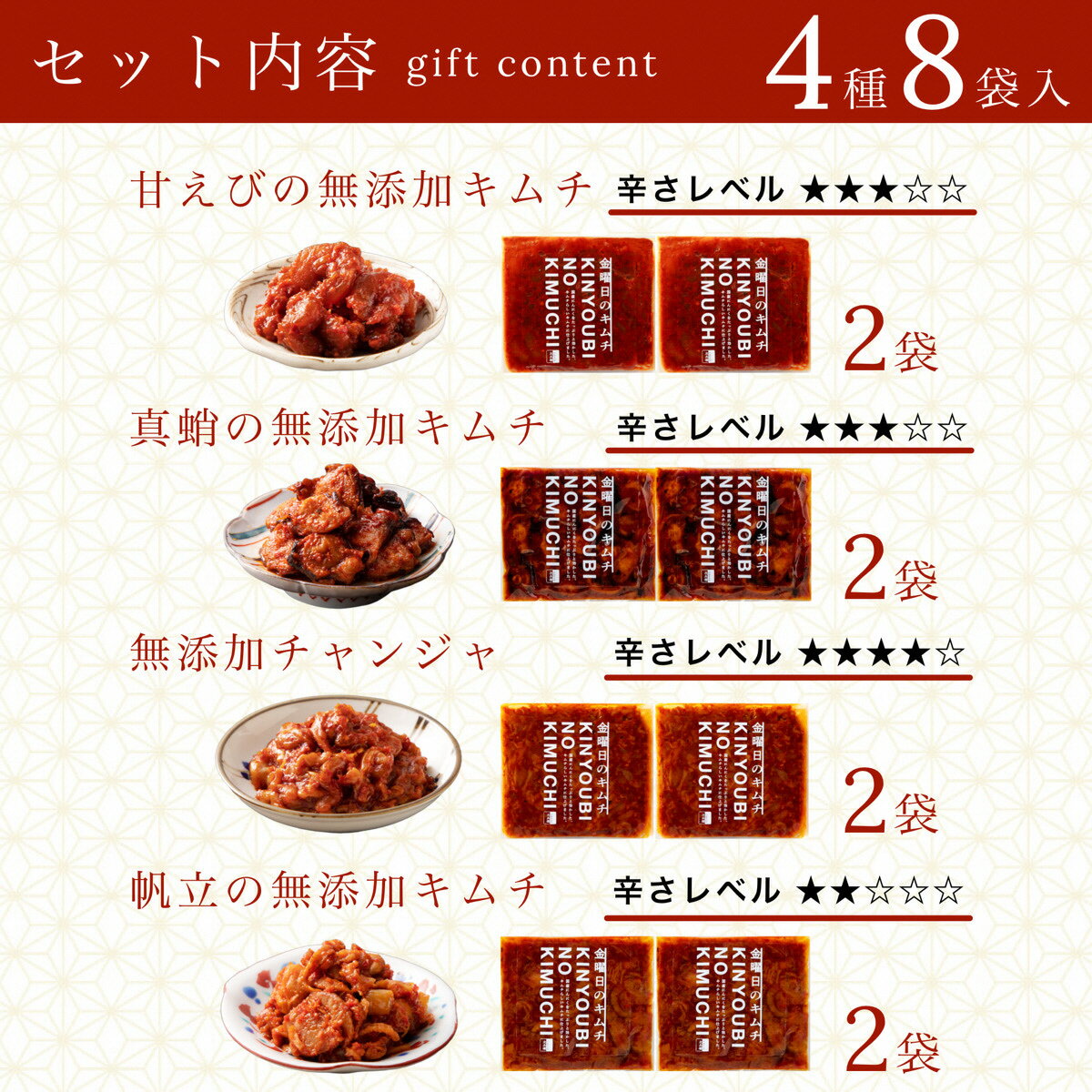 【ふるさと納税】 おつまみ海鮮キムチ4種セット 漬物 漬け物 ごはんのお供 おかず グルメ お取り寄せ 人気 ランキング おすすめ お中元 お歳暮 ギフト 小松市 こまつ 石川県 ふるさと 故郷 納税 015020【カネナカ食品工業】