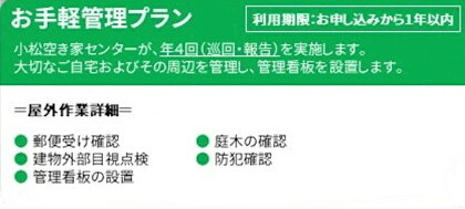 《 小松市内 》 空き家管理サービス 簡易プラン ( 年4回 屋外のみ ) 小松市空き家相談センター 人気 ランキング おすすめ お中元 お歳暮 ギフト 小松市 こまつ 石川県 ふるさと 故郷 納税 034006【小松空き家相談センター】