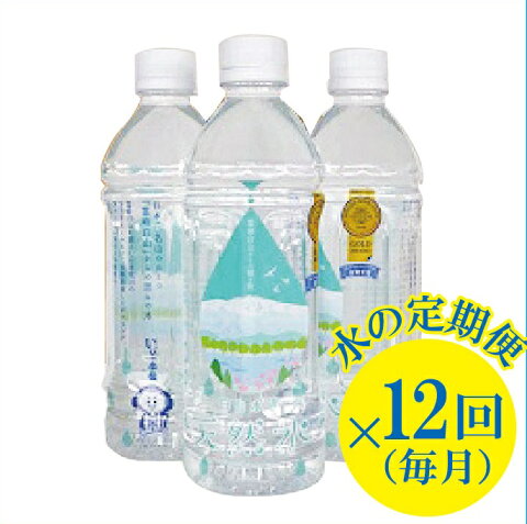 【ふるさと納税】087001.【定期便】白山水流天然水500ml・24本入×12回（毎月）