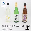 楽天石川県小松市【ふるさと納税】 神泉おすすめ3本セット （ 720ml × 3本 ） お酒 酒 地酒 日本酒 グルメ お取り寄せ 人気 ランキング おすすめ お中元 お歳暮 ギフト 小松市 こまつ 石川県 ふるさと 故郷 納税 028009【東酒造】