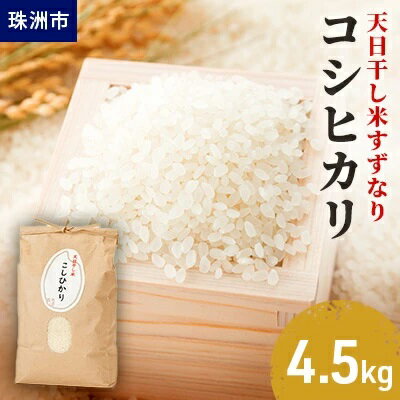 【ふるさと納税】天日干し米すずなり コシヒカリ 4.5kg　【お米・コシヒカリ】　お届け：10月頃から順次発送のサムネイル