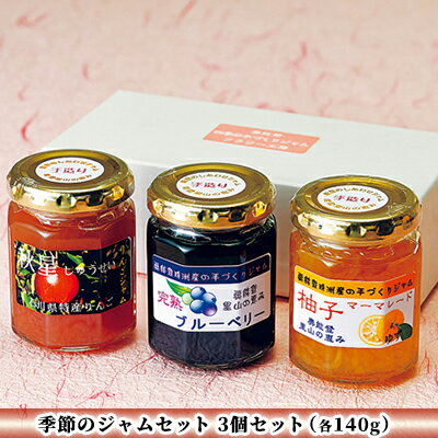 【ふるさと納税】季節のジャムセット3個セット（各140g）　【加工食品・ジャム・朝食・ヨーグルト・パン】のサムネイル