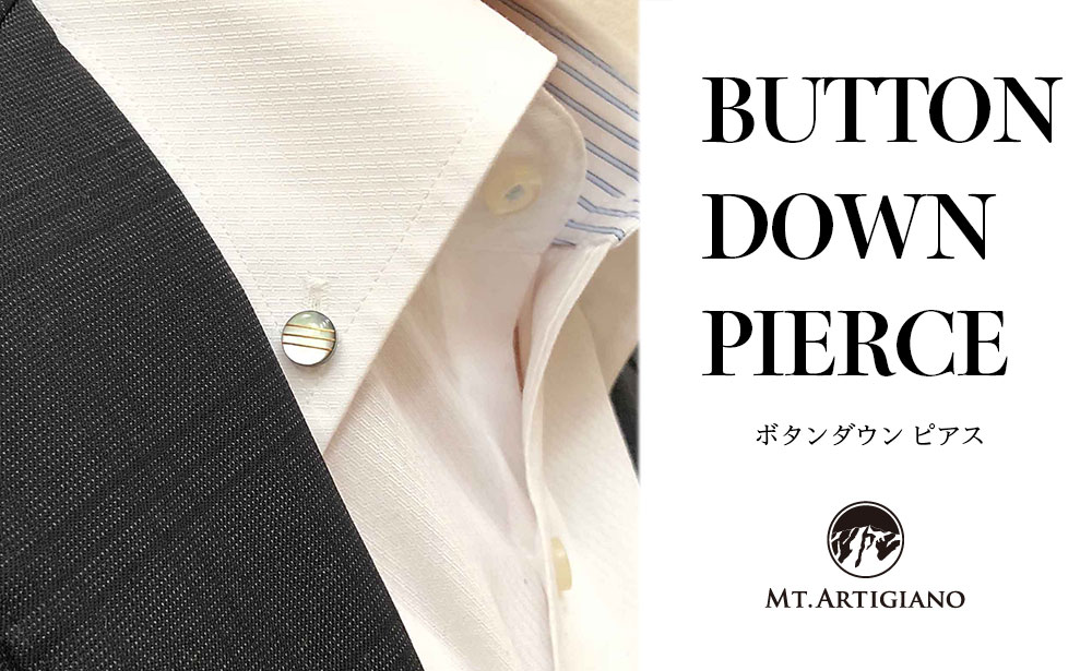 ボタンダウンピアス Line 三線 黒蝶貝 漆 蒔絵 加賀蒔絵 ドレスピアス ピンブローチ タイタック アクセサリー 伝統工芸 工芸品 国産 うるしアート能登半島地震復興支援