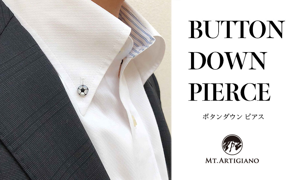 ボタンダウンピアス Sports サッカー 白蝶貝 漆 蒔絵 ドレスピアス ピンブローチ タイタック アクセサリー 伝統工芸 工芸品 国産 うるしアート能登半島地震復興支援