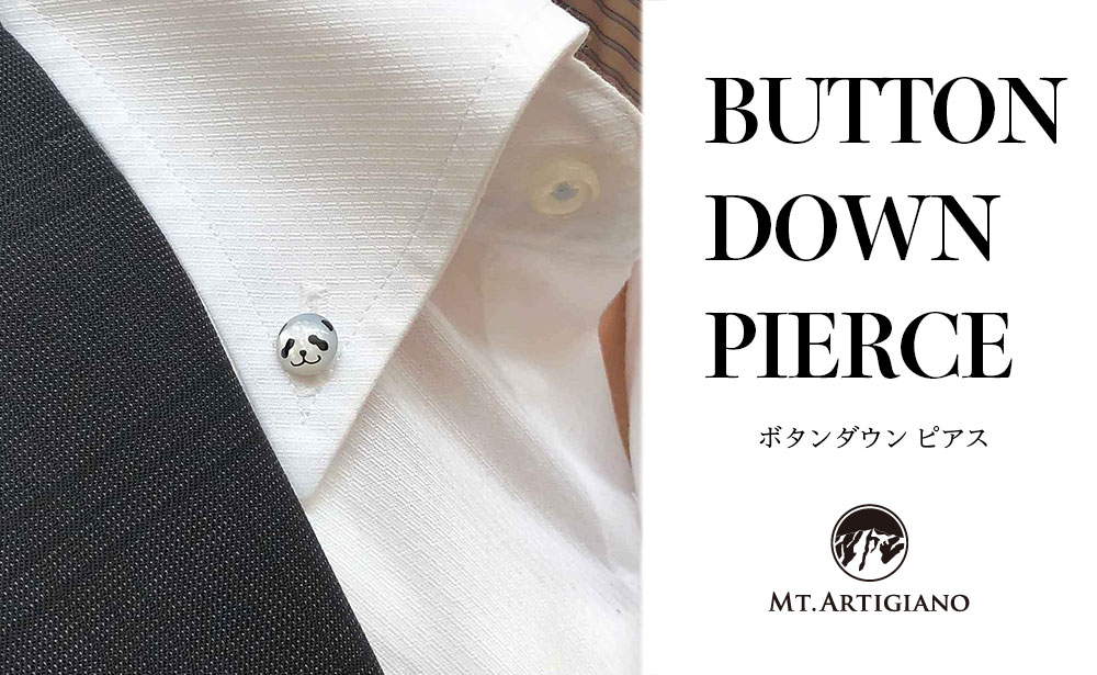 ボタンダウンピアス animal パンダ 白蝶貝 漆 蒔絵 ドレスピアス ピンブローチ アクセサリー ギフト 伝統工芸 工芸品 国産 うるしアート能登半島地震復興支援