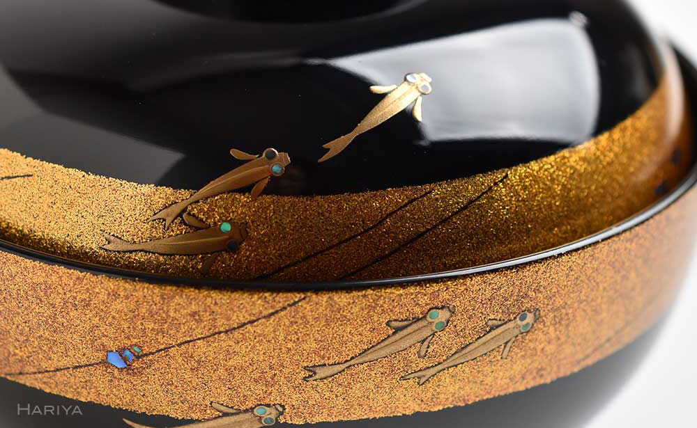 【ふるさと納税】山中漆器の蒔絵 漆塗り吸い物椀 メダカ 天然木 木製 欅 椀 器 吸物椀 お吸物椀 汁椀 お椀 蒔絵 漆塗り 漆器 伝統工芸 工芸品 テーブルウェア 贈り物 能登半島地震復興支援 F6P-1341