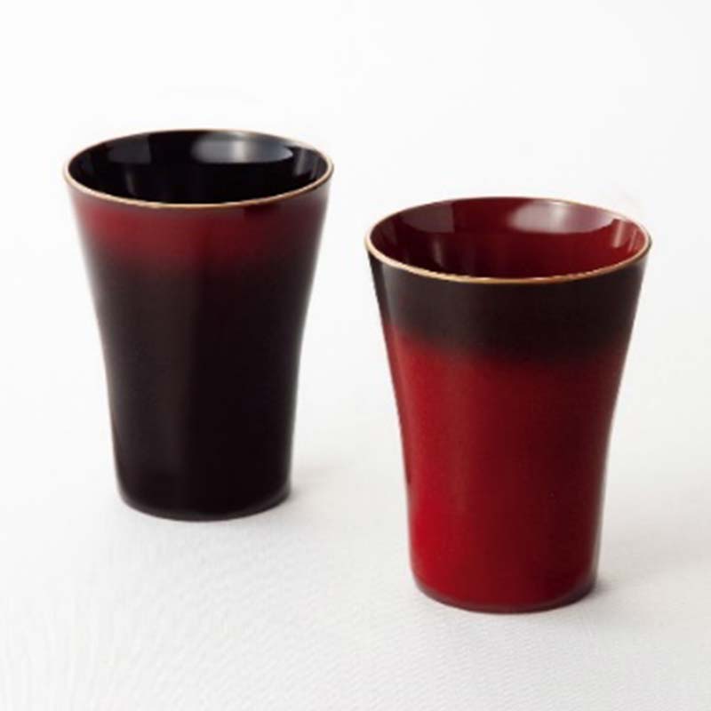 【ふるさと納税】山中塗 ペアカップ 漆器 セット 黒 朱 F6P-2437