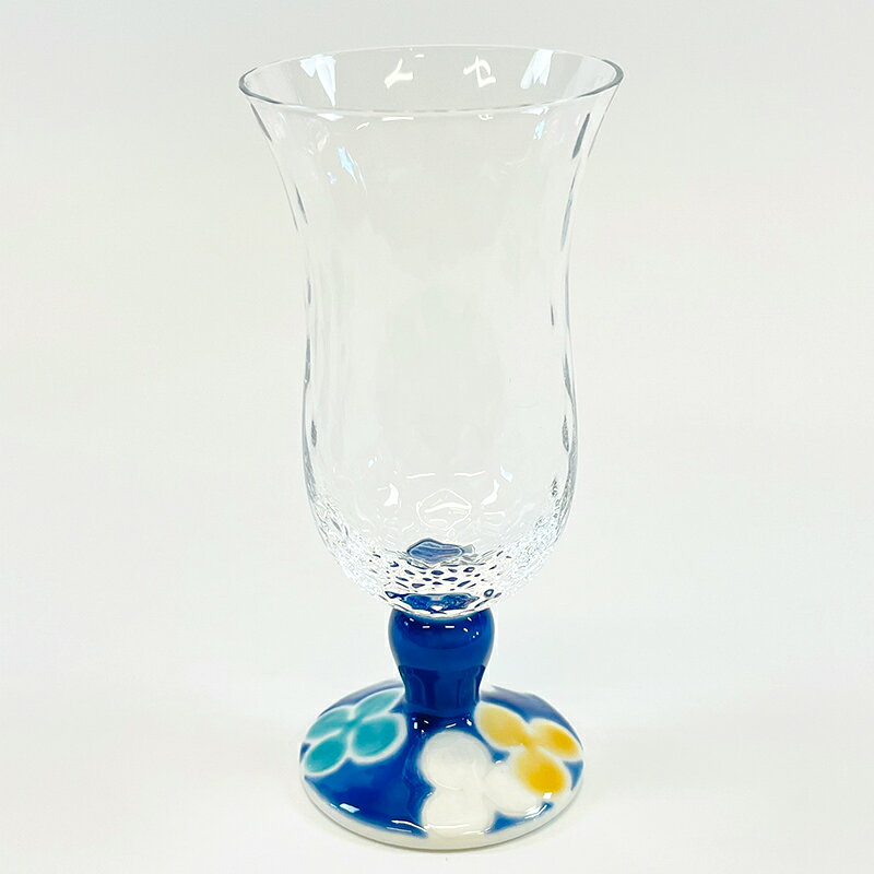 【ふるさと納税】九谷和グラス 冷酒グラスクローバー（ブルー） 工芸品 グラス コップ 食器 F6P-2998