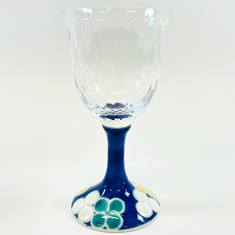 【ふるさと納税】九谷和グラス ワイングラスクローバー（ブルー） 工芸品 グラス コップ 食器 F6P-3002