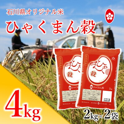 【ふるさと納税】[A133] 石川県オリジナル米『ひゃくまん穀』精米4kg（2kg×2袋）
