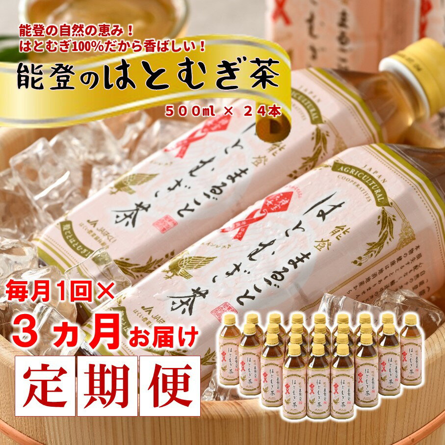 11位! 口コミ数「0件」評価「0」[J021]【定期便】能登のはとむぎ茶（500ml)24本セット×3回コース