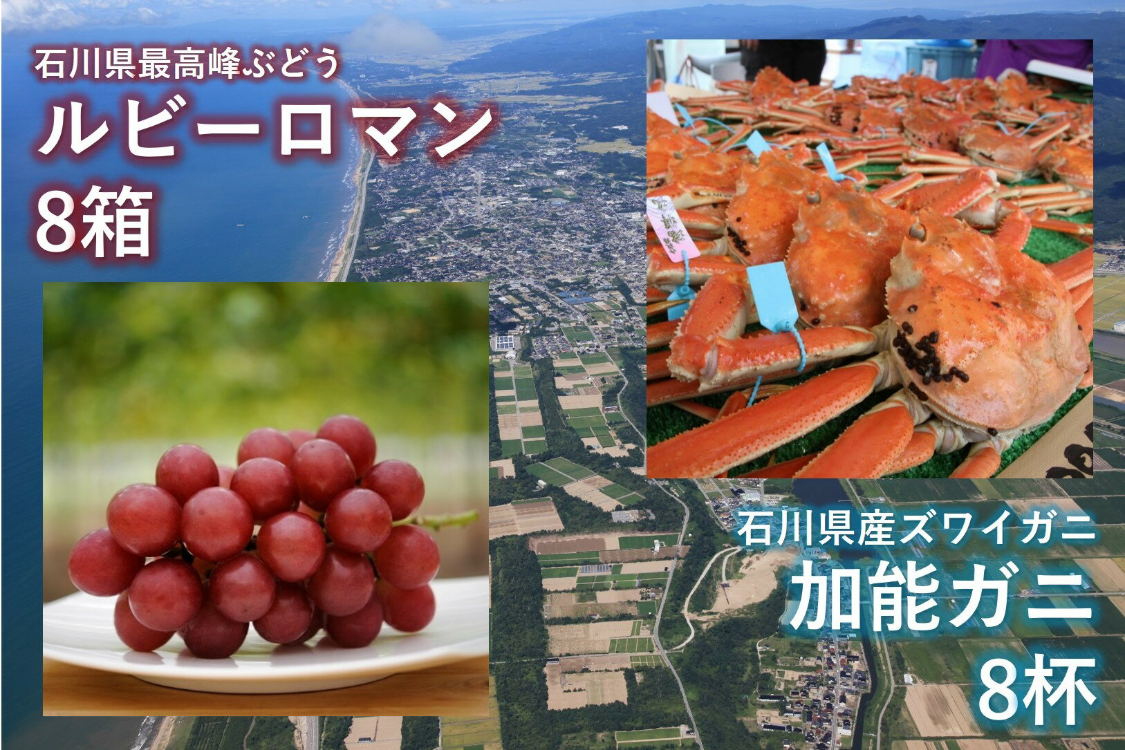 2位! 口コミ数「0件」評価「0」ルビーロマン8箱と、加能ガニ8杯【セットE】