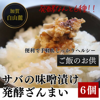 ご飯のお供【サバの味噌漬け 発酵ざんまい(西京漬け) 6個】酒の肴 白山麓の発酵食を手軽な形に【配送不可地域：離島】【1351018】