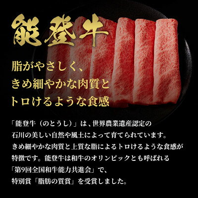 【ふるさと納税】【和牛セレブ】能登牛 牛肩ロース すき焼き・しゃぶしゃぶ1kg【配...