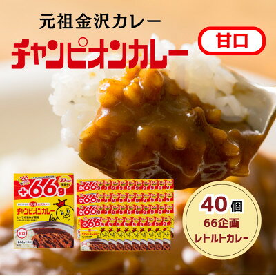 [66(ロクロク)企画限定商品]チャンピオンカレーレトルト甘口246g×40個セット