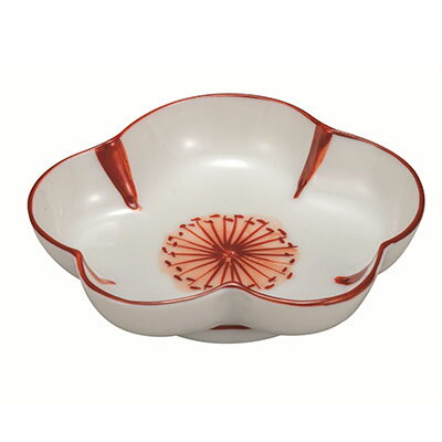 九谷焼　3.2号皿・赤絵花文 a01　【民芸品・工芸品・九谷焼・焼き物・食器】