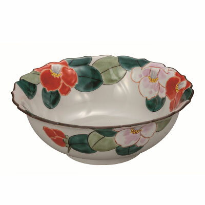 九谷焼　7号鉢・紅白椿 a01　【民芸品・工芸品・九谷焼・焼き物・食器】