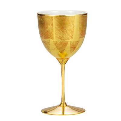 【ふるさと納税】九谷焼　 ワインカップ　金箔彩赤　a04