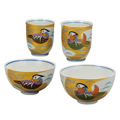 【ふるさと納税】九谷焼　 睦揃　金彩おしどり　a02　能美市