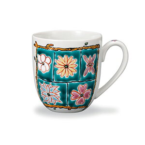 【ふるさと納税】マグカップ フラワーBOX グリーン 岩田玲子 民芸品 工芸品 雑貨 キッチン雑貨 キッチン用品 食器 コップ 花