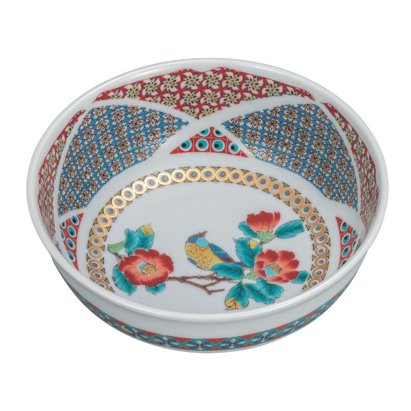 【ふるさと納税】九谷焼 6号鉢・金小紋椿に鳥