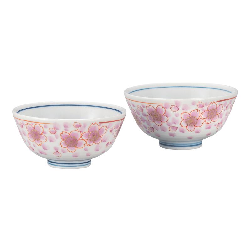九谷焼 組飯碗・金彩桜