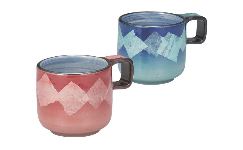 【ふるさと納税】九谷焼 ペアマグカップ・銀彩