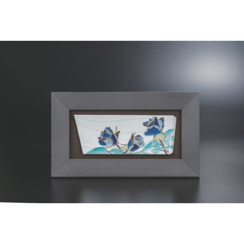 九谷焼 陶額・色絵薔薇