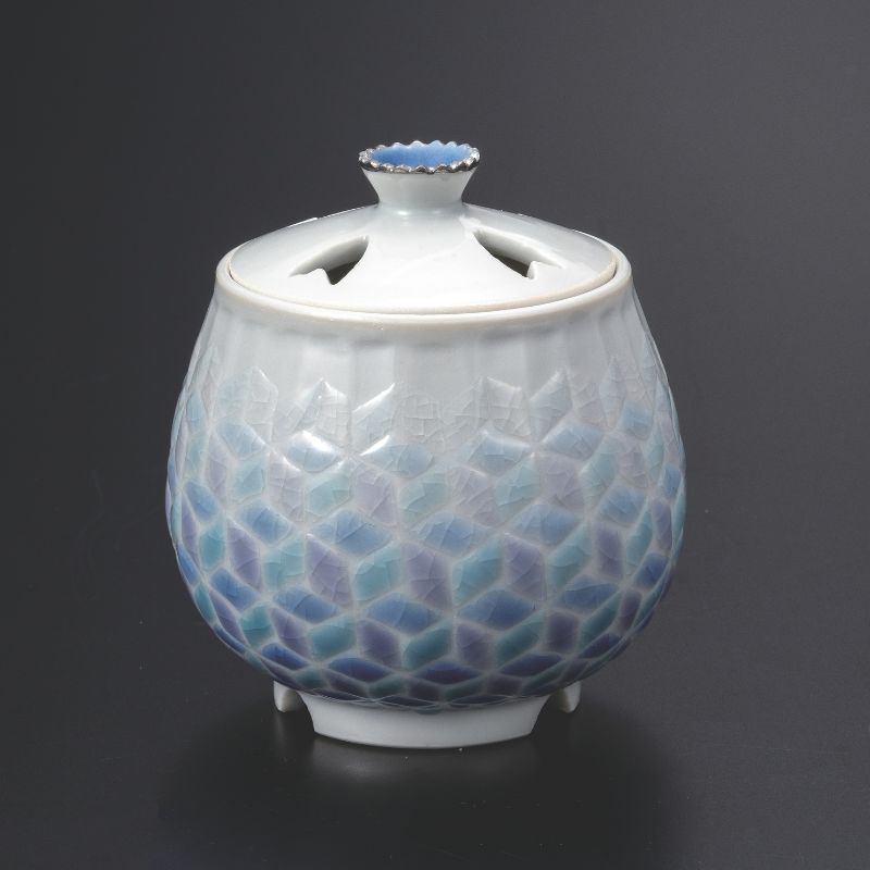 九谷焼 2.8号香炉・紅掛空色