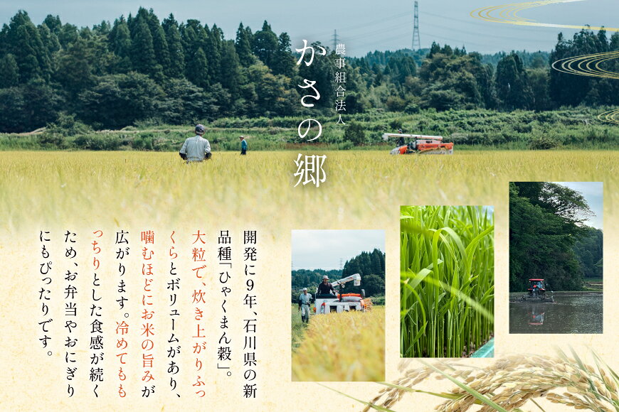 【ふるさと納税】 米 令和7年産 石川県産 ひゃくまん穀　5kg x 1袋 [農事組合法人かさの郷 石川県 津幡町 tb17bgj610001] お米 こめ おこめ ご飯 ごはん ゴハン 精米 白米 kome 令和7年 ひゃくまんごく