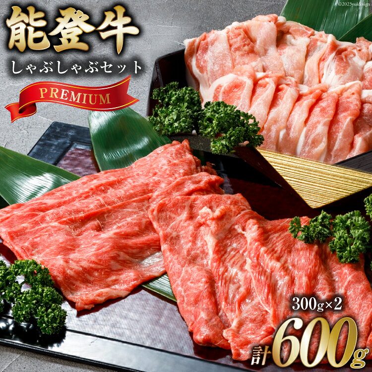 【てらおかの能登牛】能登のしゃぶしゃぶセット プレミアム(300g×2) [てらおか風舎 石川県 志賀町 AA4267] 肉 能登牛 しゃぶしゃぶ セット 600グラム