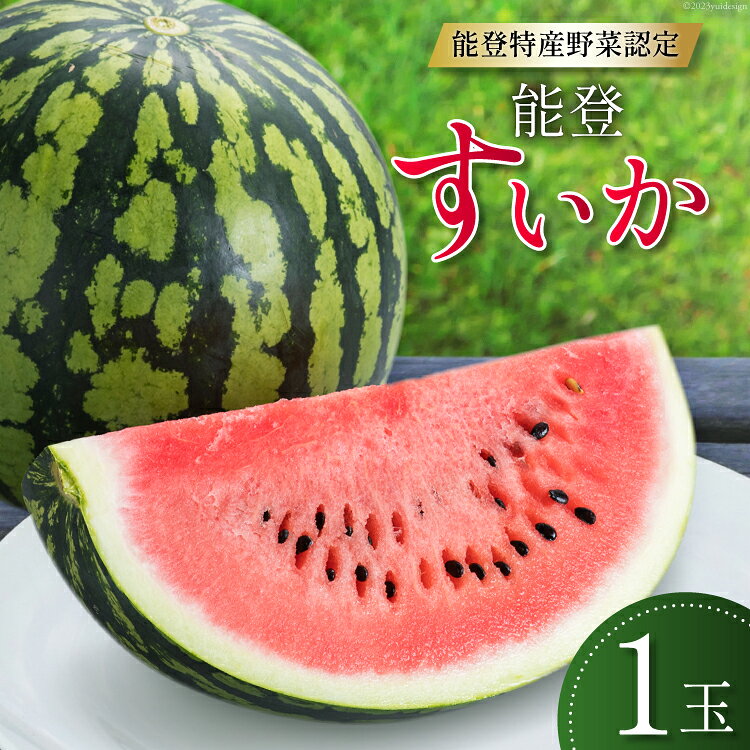 能登すいか 1玉 [みちのえき旬菜館 石川県 志賀町 AP4113] スイカ すいか 能登 能登スイカ