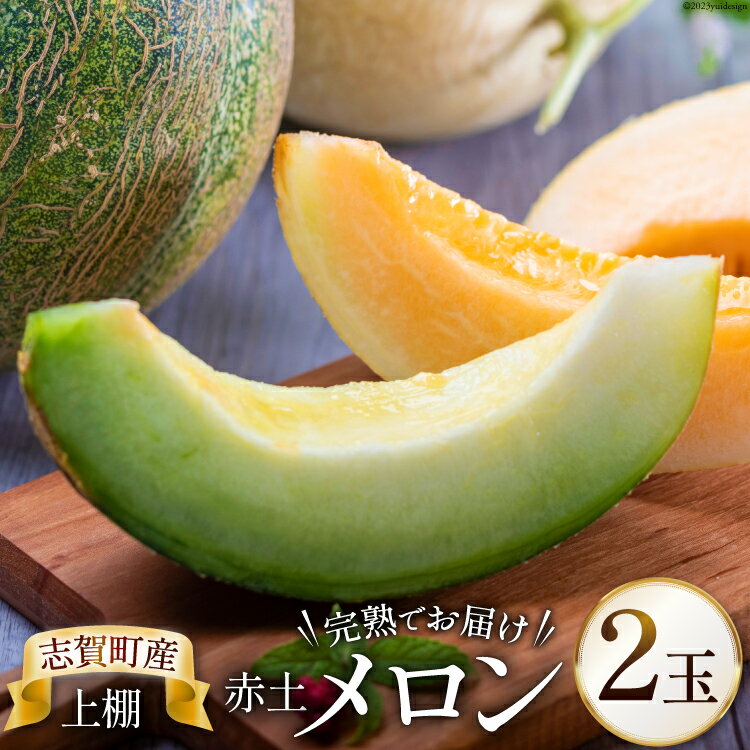 [期間限定]上棚赤土 メロン 2玉 [米吉農園 石川県 志賀町 BA4127] 果物 くだもの フルーツ