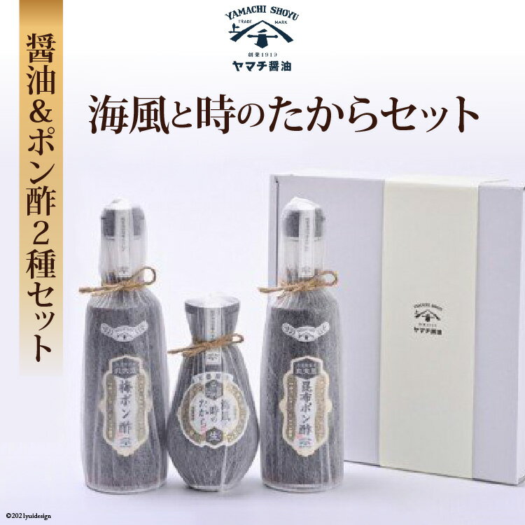 【ふるさと納税】海風と時のたから 200ml 昆布 ポン酢 300ml 梅 ポン酢 300ml 計800ml 詰め合わせ 食べ比べ セット [近岡屋醤油 ヤマチ醤油 石川県 宝達志水町 38600523] 調味料酢 ぽんず ポン…