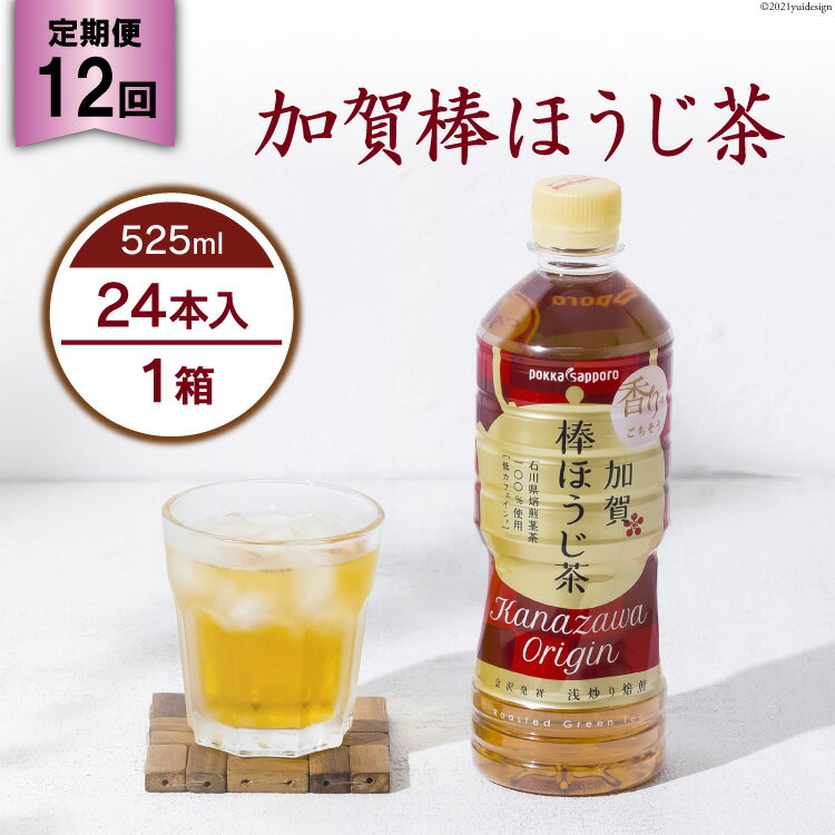 【ふるさと納税】 12回 定期便 お茶 ペットボトル 加賀 棒ほうじ茶 525ml 24本 1箱 総計288本 [油谷製..