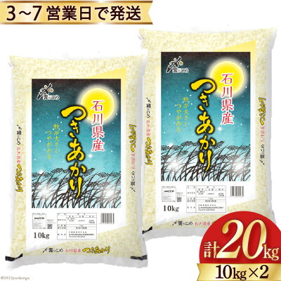 楽天ふるさと納税　【ふるさと納税】米 令和5年 つきあかり 精米 10kg ×2袋 計 20kg / 中橋商事 / 石川県 宝達志水町 [38600549] お米 白米 ごはん 美味しい