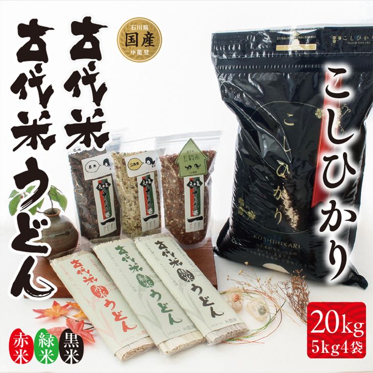 【ふるさと納税】安全・安心で美味しい中能登産　能登米コシヒカリ＆健康志向の方にお薦め！古代米セット