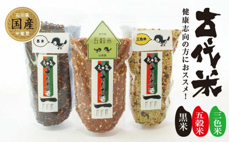 【ふるさと納税】安全・安心で美味しい中能登産　能登米コシヒカリ＆健康志向の方にお薦め！古代米セット