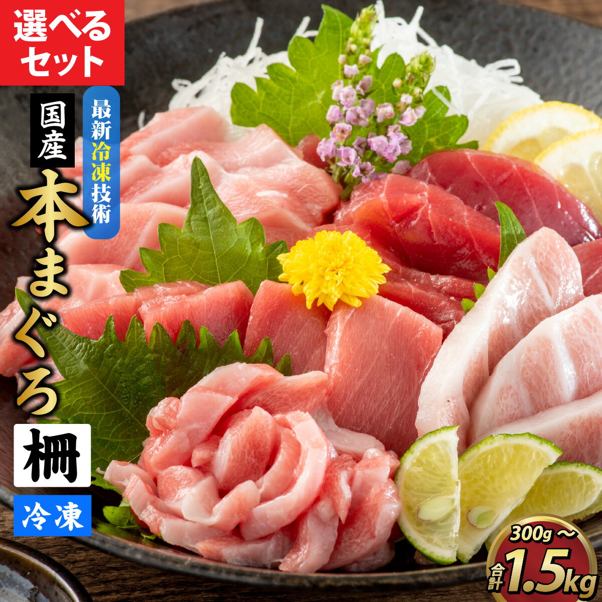 まぐろ マグロ 鮪 本マグロ 本まぐろ 刺身用 お刺身 柵どり 300g 500g 赤身 中トロ 大トロ まぐろ丼 国産 冷凍 送料無料 / [最新鋭の冷凍技術 刺身用]選べる本まぐろ(柵どり)[A-107004]