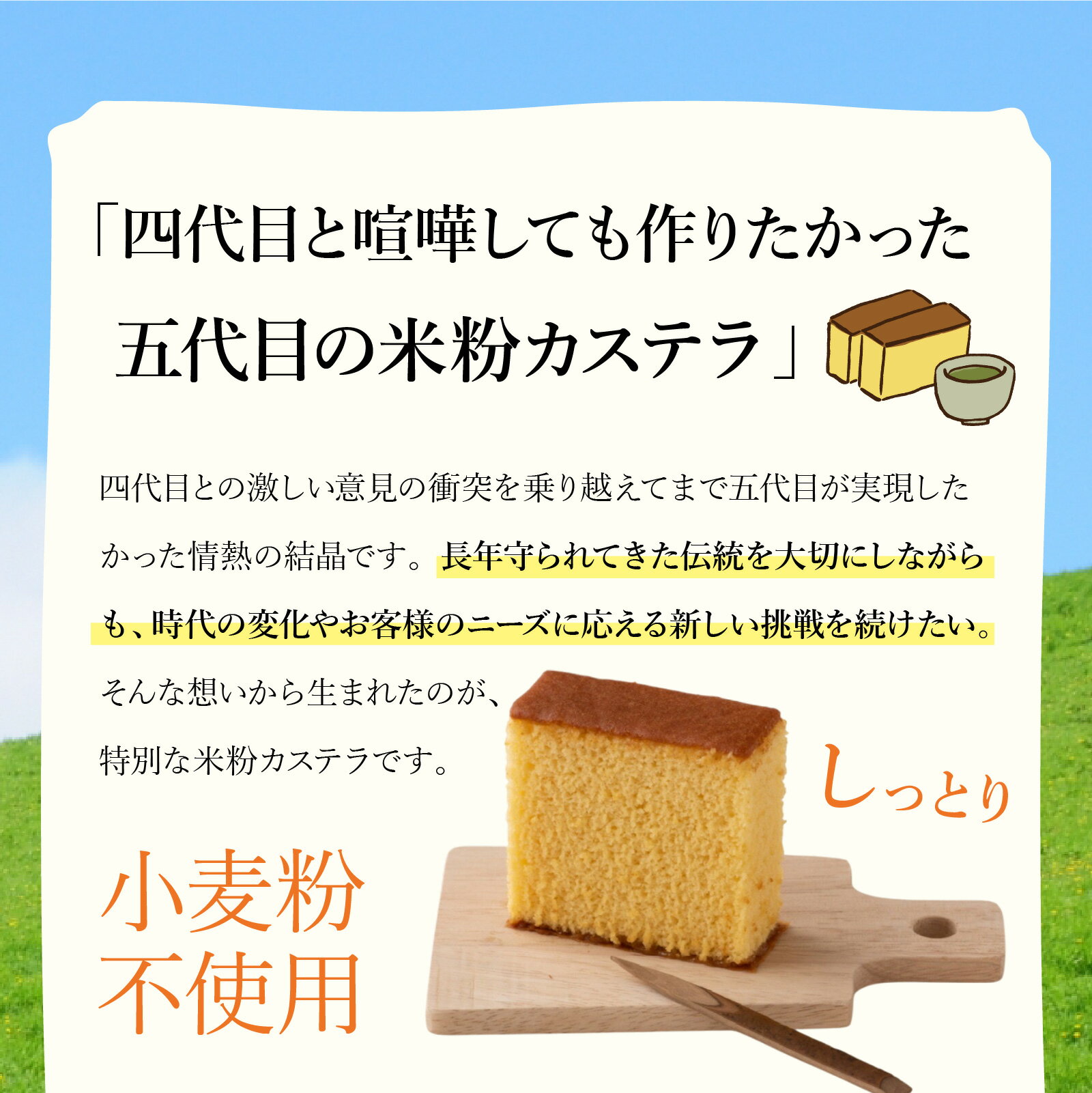 【ふるさと納税】竹内菓子舗 4代目と喧嘩しても作りたかった5代目の米粉カステラ 選べる容量 6個 10個 15個 [A-203003] / カステラ かすてら 菓子 和菓子 銘菓 個包装 ギフト プレゼント 上質 しっとり 優しい 北陸 個包装 内祝い 誕生日 贈り物 お土産