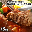 【ふるさと納税】黄金比率ハンバーグ 20個セット [B-015001] / 肉のカワグチ 肉 黒毛和牛 3kg 牛肉 国産牛 国産豚 小分け 冷凍 グルメ お取り寄せ 精肉専門店 国産 送料無料