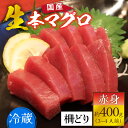 【ふるさと納税】【冷蔵・指定日着可】生本マグロ赤身 約400g 3〜4人前 / 国産 まぐろ 鮪 さく 柵どり 冷蔵 真空パック ヘルシー 国産 送料無料 [A...