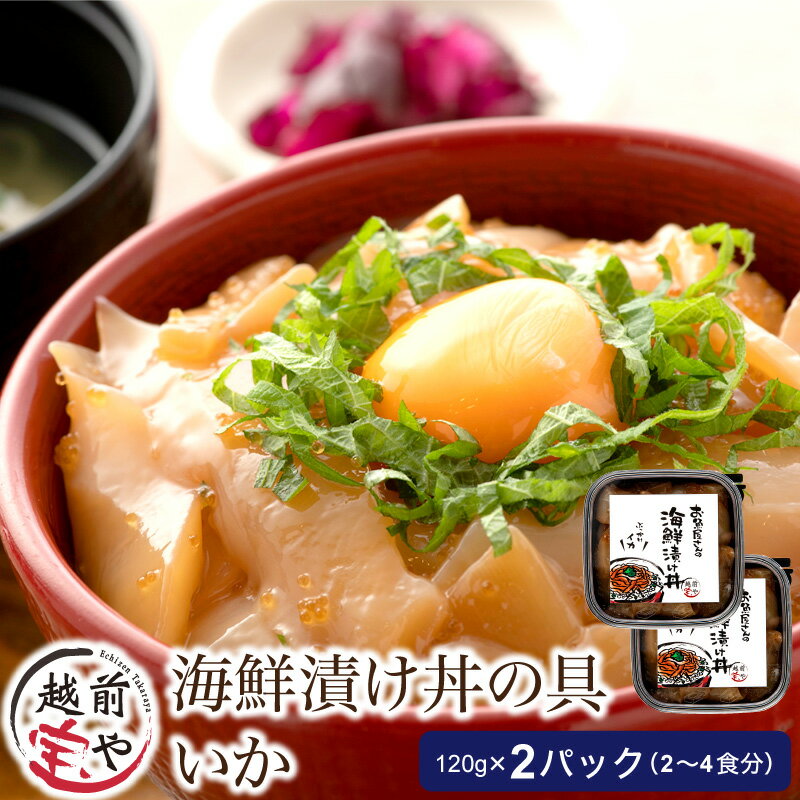 海鮮漬け イカ 120g×2パック(2〜4食分) / たからや商店 越前宝や イカ 烏賊 福井県 小分け おつまみ 和え物 お茶漬け 漬け丼 ごはんのお供 海鮮丼 惣菜 一人暮らし 送料無料 [A-088011]