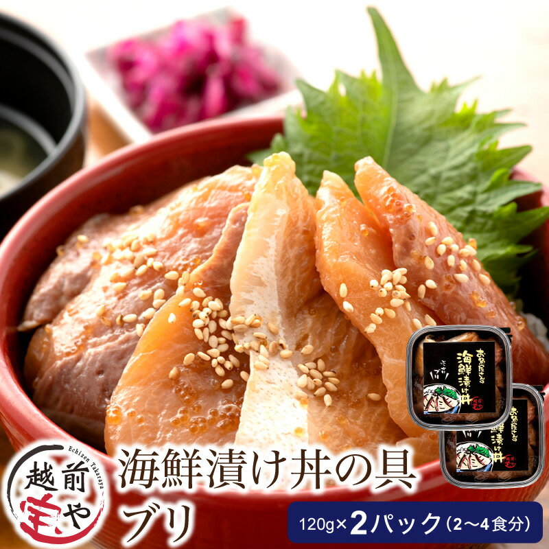 海鮮漬け ブリ 120g×2パック(2〜4食分) / たからや商店 越前宝や ぶり 鰤 福井県 小分け おつまみ 和え物 お茶漬け 漬け丼 ごはんのお供 海鮮丼 惣菜 一人暮らし 新生活 送料無料 [A-088013]