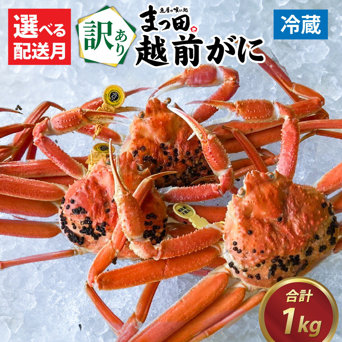 [先行予約][訳あり]越前ガニ ズワイガニ 姿 約1kg 3〜4杯詰め合わせセット[11月〜3月配送]まっ田の越前がに [H-007019] / 福井県 福井 オス 雄 ズワイガニ ボイル 冷蔵 越前ガニ 越前がに 越前カニ ずわいがに ずわい蟹 かに カニ 蟹 茹で すがた 姿