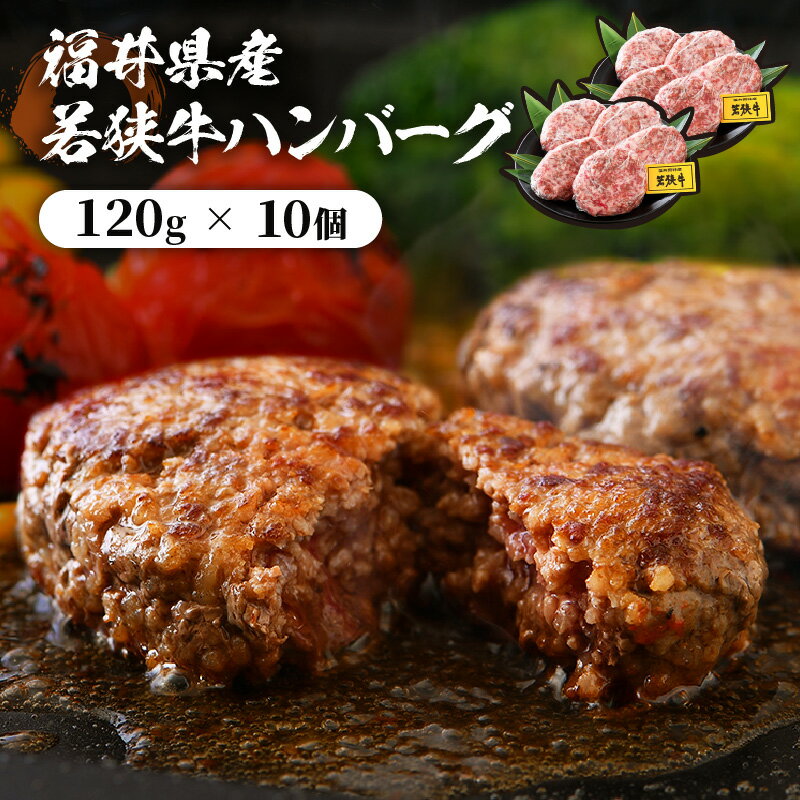 【ふるさと納税】ハンバーグ 10個 1.2kg！ 極上の味！「福井県産若狭牛ハンバーグ 1200g(120g × 10個)」 精肉店自慢のちょっと贅沢ハンバーグ 和牛 国産牛肉 冷凍便のサムネイル